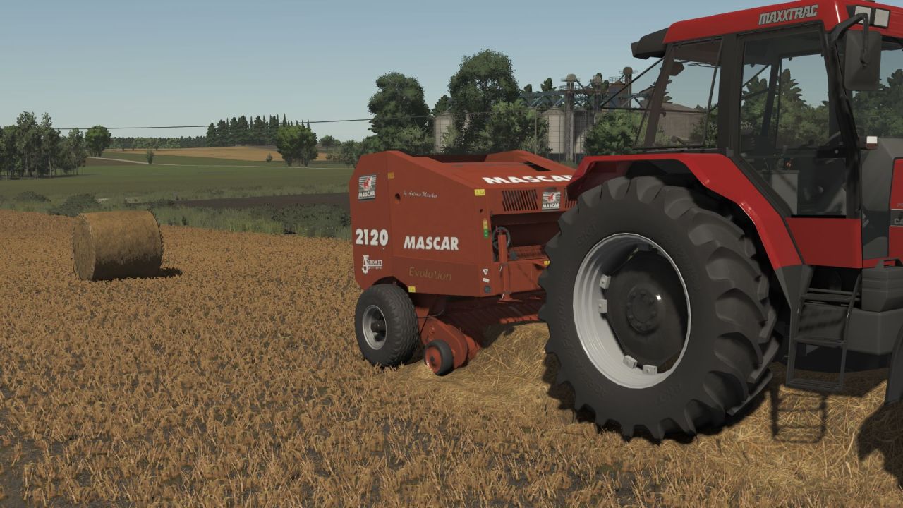 Ефективний Прес-підбирач Mascar 2120 Evolution для Щільних Тюків у FS25