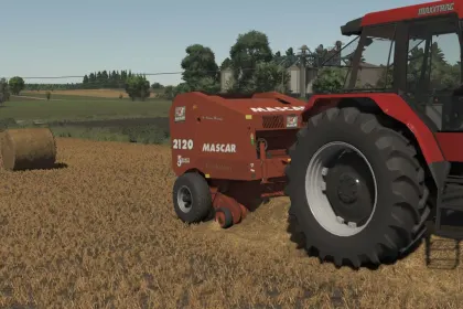 Ефективний Прес-підбирач Mascar 2120 Evolution для Щільних Тюків у FS25