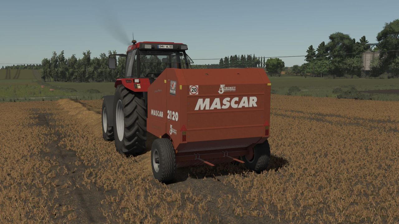 Ефективний Прес-підбирач Mascar 2120 Evolution для Щільних Тюків у FS25