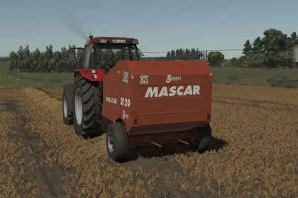 Ефективний Прес-підбирач Mascar 2120 Evolution для Щільних Тюків у FS25