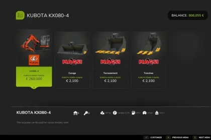 Bagger Kubota KX080 für Farming Simulator 25 — 3