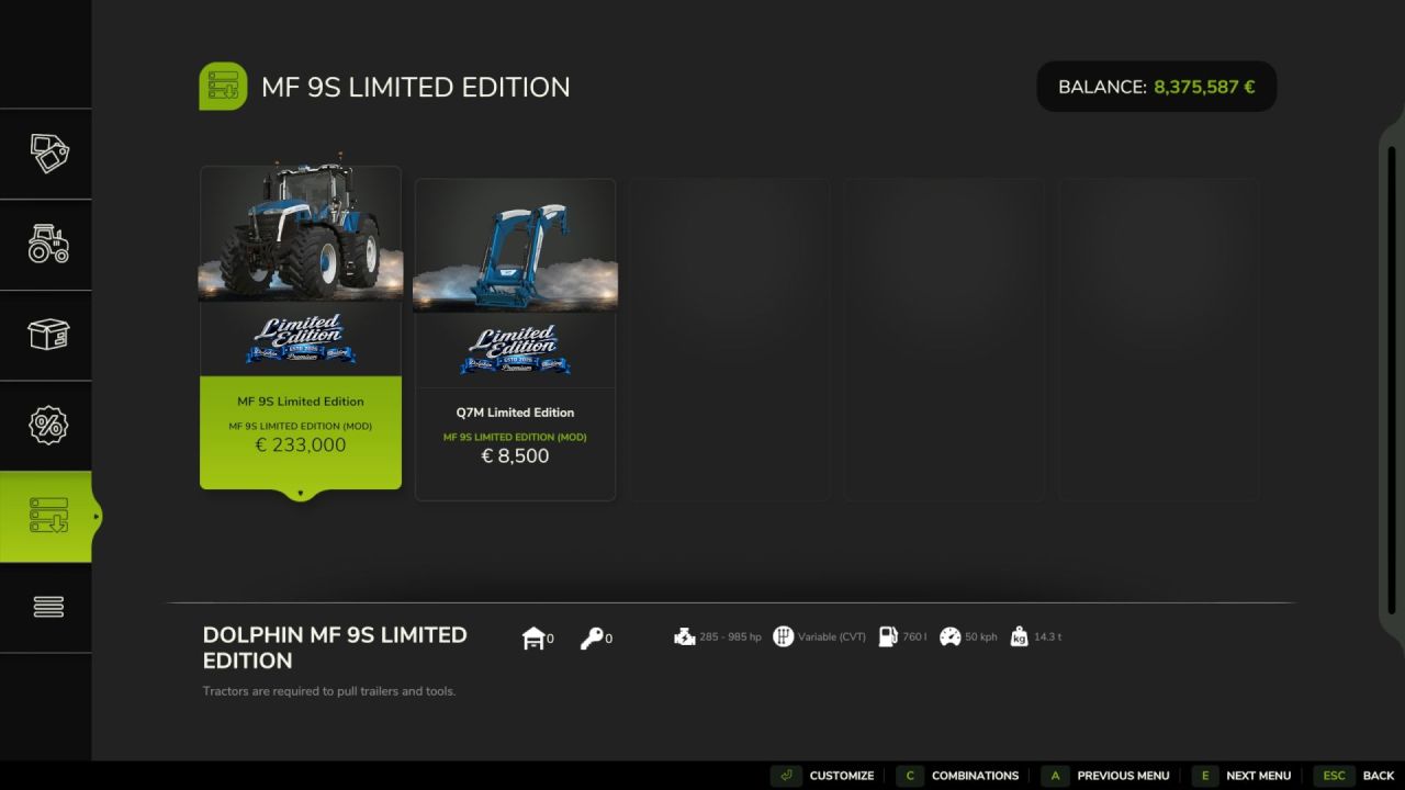 Traktor Massey Ferguson 9S Limited Edition do Farming Simulator 25