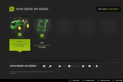 Traktor John Deere 4M do Farming Simulator 25 — 5