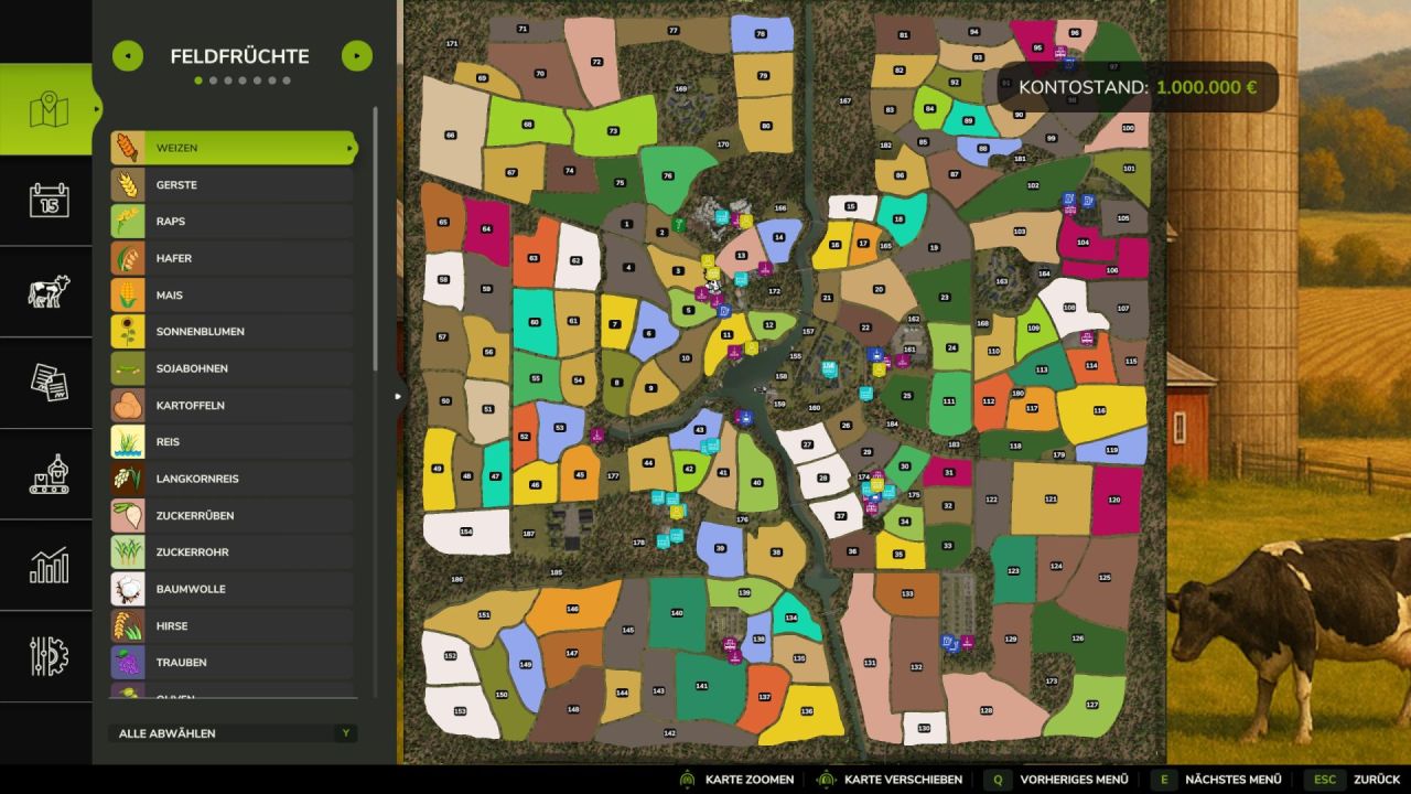 Neue 4X Karte Amever 4 Fach (Creek Hollow) für Farming Simulator 25 — 154 Felder, Multifrüchte und Produktionen