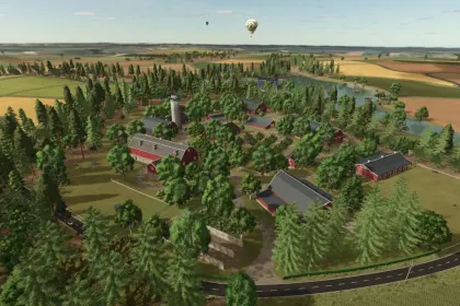 Neue 4X Karte Amever 4 Fach (Creek Hollow) für Farming Simulator 25 — 154 Felder, Multifrüchte und Produktionen — 5