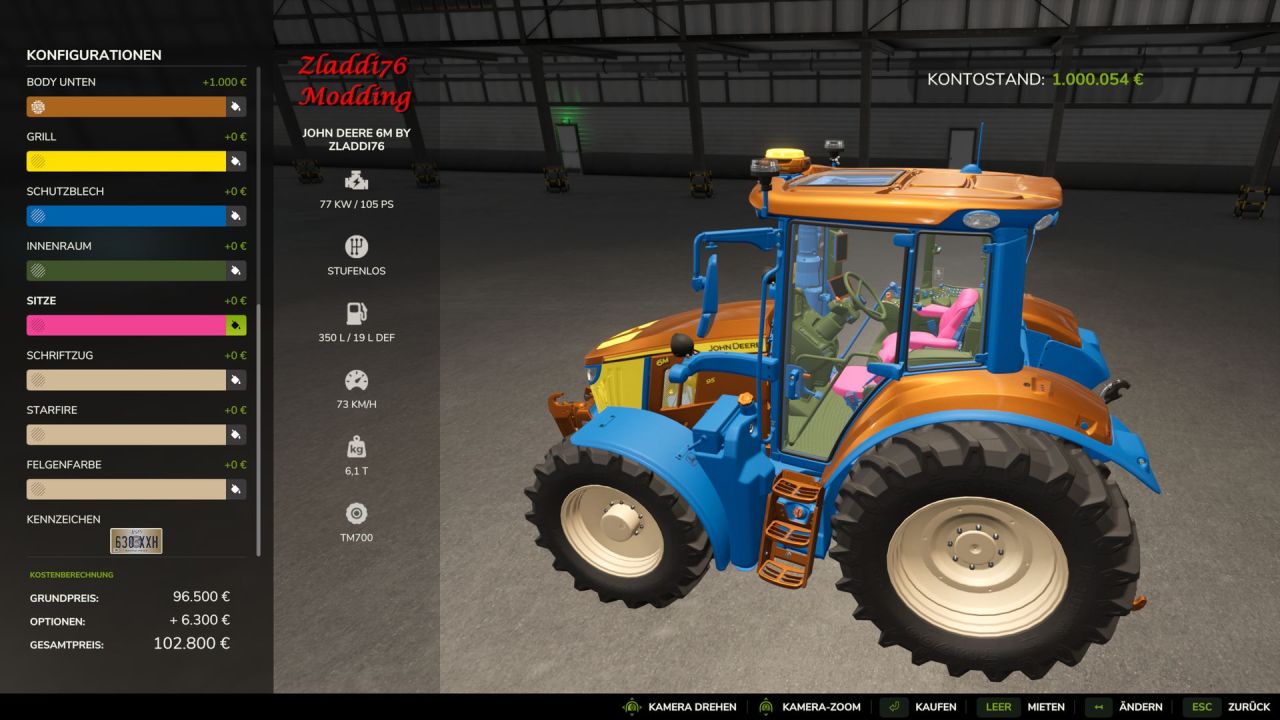 Traktor John Deere 6M Serie do Farming Simulator 25