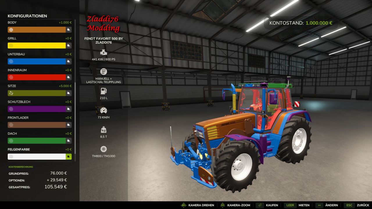 Traktor Fendt Favorit 500C do Farming Simulator 25
