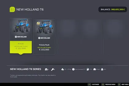 Traktor New Holland T6 do Farming Simulator 25 — 4