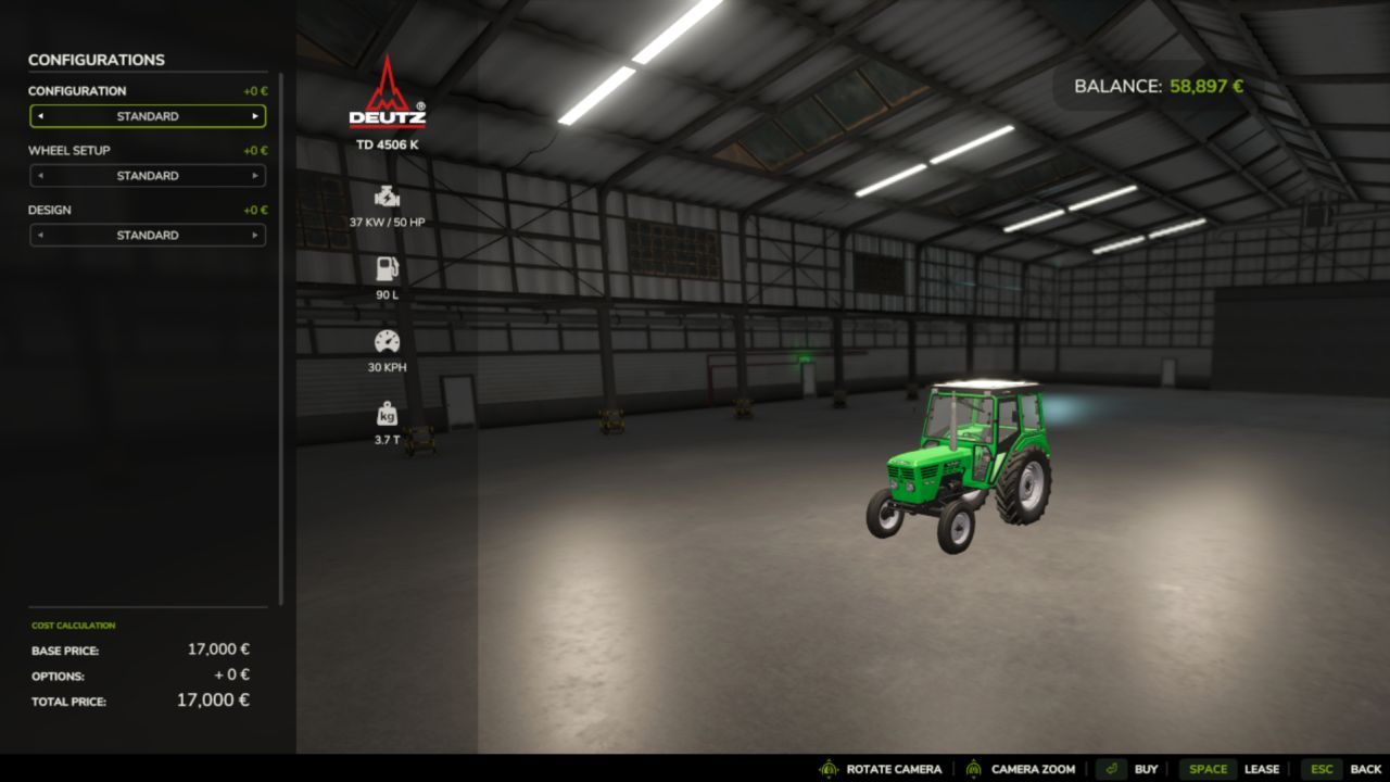 Traktor Deutz Torpedo 4506k do Farming Simulator 25