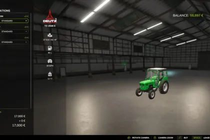 Traktor Deutz Torpedo 4506k do Farming Simulator 25 — 3
