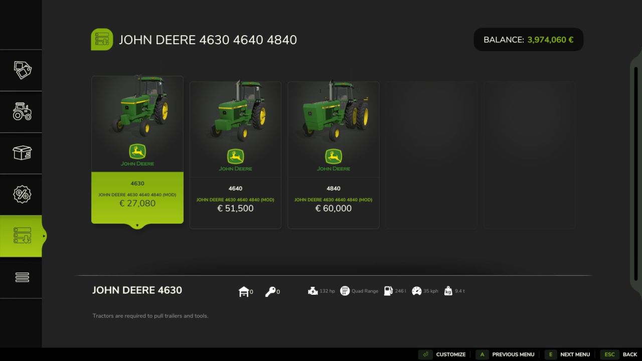Traktor John Deere Soundguard Series do Farming Simulator 25