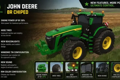 Traktor John Deere 8R PowerSwap do Farming Simulator 25