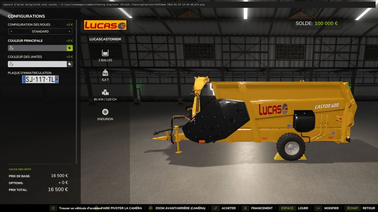 Efficient Feed Mixer Lucas Castor 60R for Farming Simulator 25 — Simple and Productive