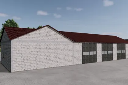 Budynek z białych bloków betonowych do Farming Simulator 25 — 2