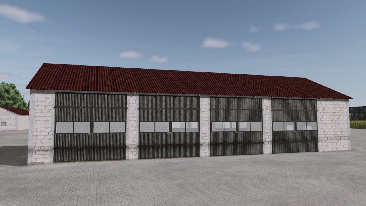 Budynek z białych bloków betonowych do Farming Simulator 25