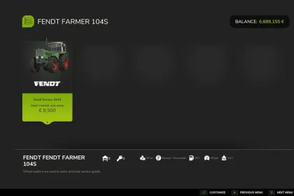 Traktor Fendt Farmer 104S do Farming Simulator 25 — 2