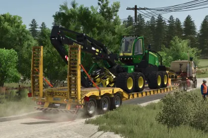 Практичний Низькорамний Причіп Randon Low Loader Movable Neck для Важкої Техніки у FS25 — 6