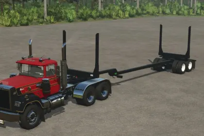 Ефективний Лісовозний Причіп Lizard PT22 Pole Trailer для Довгих Колод у FS25 — 1