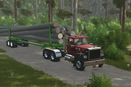 Ефективний Лісовозний Причіп Lizard PT22 Pole Trailer для Довгих Колод у FS25 — 4