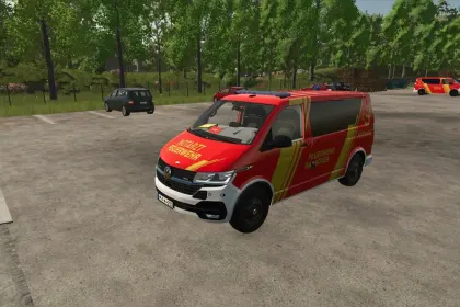 Skin Volkswagen T6 Hanover Fire Department NEF and ELW 1 for Farming Simulator 25