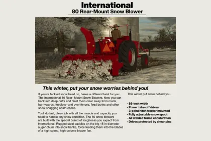 Zuverlässiger Schneeräumer International 80 Snow Blower für FS25 — Schnelles Schneeräumen