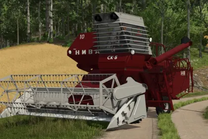Legendärer Mähdrescher SK-5 “Niva” Rostselmash für Farming Simulator 25 — Pack von Schneidwerken und Anhängern